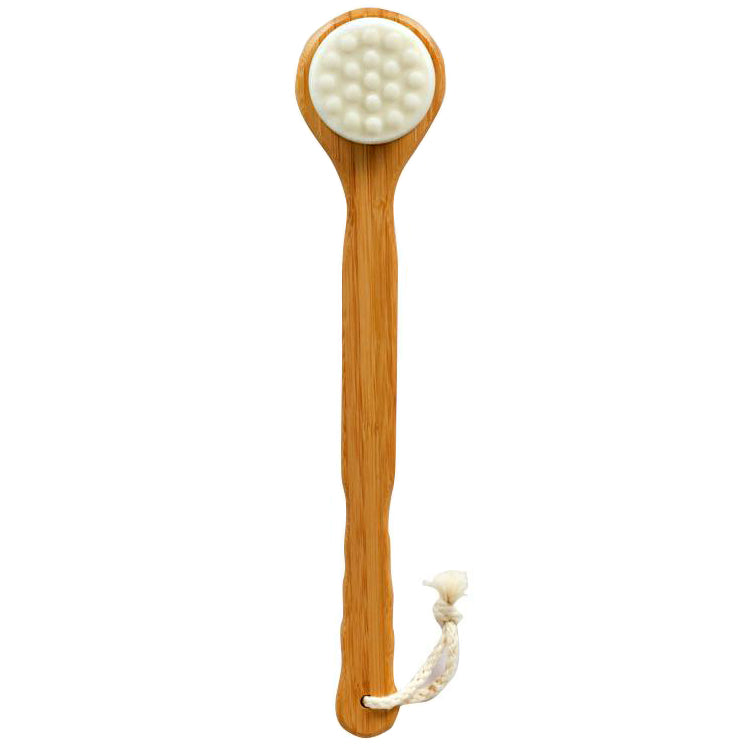 Nanofaser-Wolle-Bambus-Massage-Lang-Duschbadbürste – pureGLO Naturals