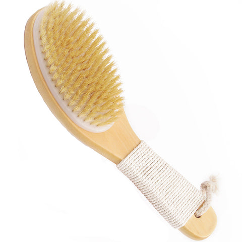 Natural Short Handle Boar Bristles Body Brush Back Brush