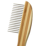 Stainless Steel Long-tooth Bamboo Pet Comb Dog Grooming Comb