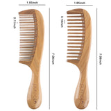 Wide & Fine Tooth Natural Wooden Comb Set