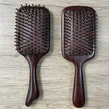 Big Square Natural Black Sandalwood Wooden Hair Brush