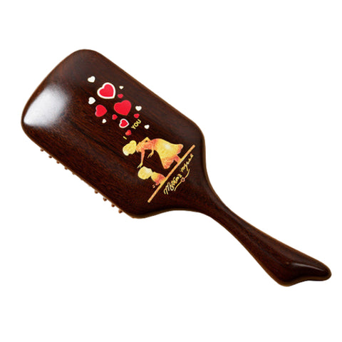 Golden Sandalwood Painted Big Square Wooden Hair Brush