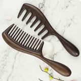 Natural Black Sandalwood Wide & Fine Tooth Massage Hair Comb