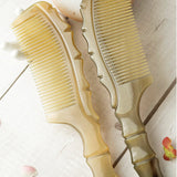 Natural Hand-carved Smooth Yak horn No-static Hair Comb