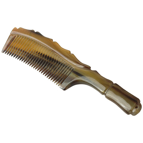 Natural Hand-carved Smooth Yak horn No-static Hair Comb