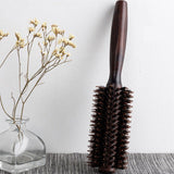 Natural Brown Bristle Cylinder Hair Brush