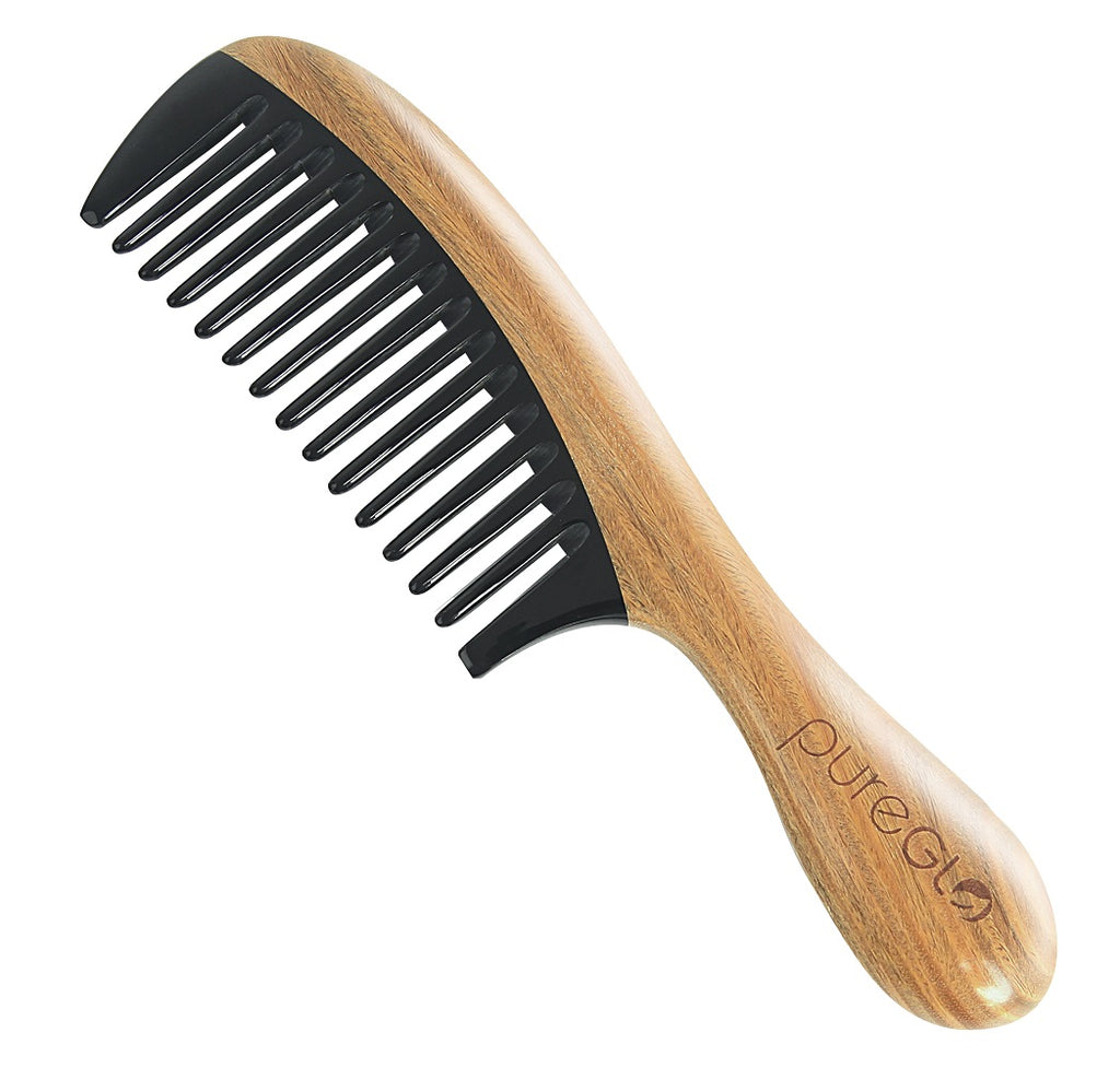 Anti-static Horn Wide Tooth Wooden Hair Comb – pureGLO Naturals