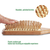 Natural Bamboo Bristle Hair Brush Square Large