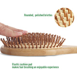 Natural Bamboo Paddle Hair Brush Oval