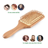 Natural Bamboo Bristle Hair Brush Square Large