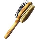 Bamboo Boar Bristles Clean Grooming Double Sided Pet Brush