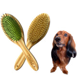 Bamboo Boar Bristles Clean Grooming Double Sided Pet Brush