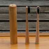 Big Cone Natural Bamboo Charcoal Toothbrush With Bamboo Tube