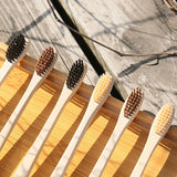 Biodegradable Charcoal Natural Soft Bamboo Toothbrushes 5 Packs