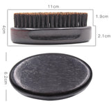 Black Wooden Bristle Travel Beard Brush