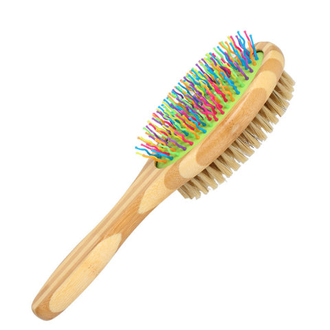 Color Boar Bristles Double Sided Clean Grooming Pet Brush
