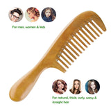 Green Sandalwood Wide Tooth Aroma Handmade Hair Comb