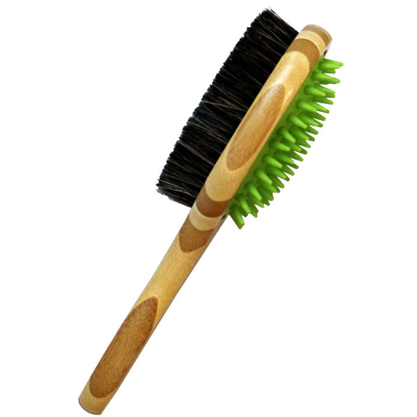 Double Sided Boar Bristles Clean Grooming Pet Brush