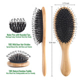 Natural Bamboo Paddle Boar Bristle Hair Brush