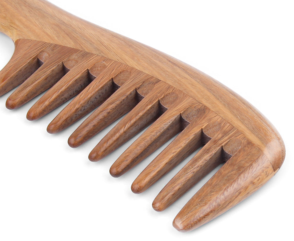 Handmade Wooden Massage Wide Tooth Curly Hair Comb – pureGLO Naturals
