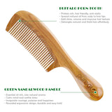 No Static Detangling Handmade Natural Fine Tooth Wooden Comb