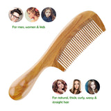 No Static Detangling Handmade Natural Fine Tooth Wooden Comb