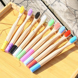 Natural Bamboo Colorful Kid Soft Toothbrush 6 Pack