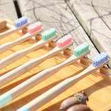 Natural Bamboo Spiral Bristles Soft Toothbrush 3 Pack