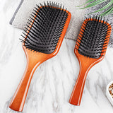 Natural Beechwood Square Black Airbag Hair Brush