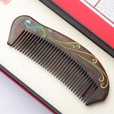 Natural Black Sandalwood Painted Handleless High-grade Wooden Comb