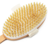 Natural Boar Bristles Curved Handle Removable Shower Bath Brush