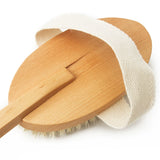 Natural Boar Bristles Curved Handle Removable Shower Bath Brush