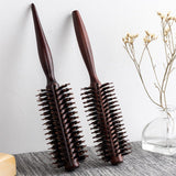 Natural Brown Bristle Cylinder Hair Brush