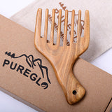 Natural Sandalwood Massage Wide-tooth Curly Hair Comb