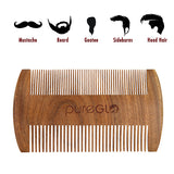 Natural Wooden Beard Brush Short Green Sandalwood Comb