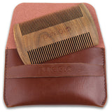 Natural Wooden Beard Brush Short Green Sandalwood Comb