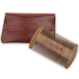 Natural Wooden Beard Brush Short Green Sandalwood Comb