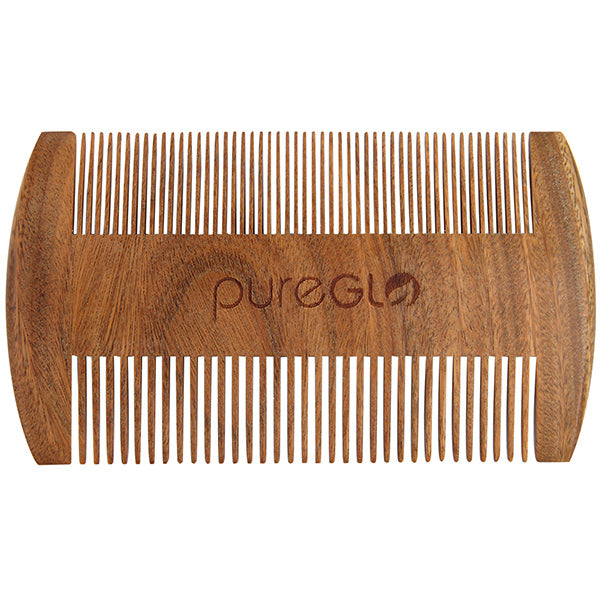 Natural Wooden Beard Brush Short Green Sandalwood Comb