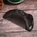 Natural Wooden Carved Peony Green Sandalwood Hair Comb