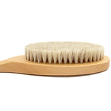 Natural Wooden Long Handle Horsehair Bath Brush