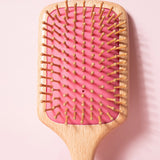 Natural Wooden Massage Square Colored Hair Brush