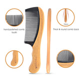 No-static Sandalwood Horn Ergonomic Fine Tooth Hair Comb