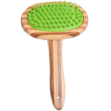 Pet Silicone Bath Massage Brush Dog Wooden Grooming Brush