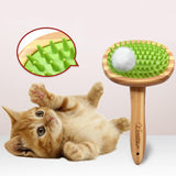 Pet Silicone Bath Massage Brush Dog Wooden Grooming Brush