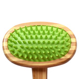 Pet Silicone Bath Massage Brush Dog Wooden Grooming Brush