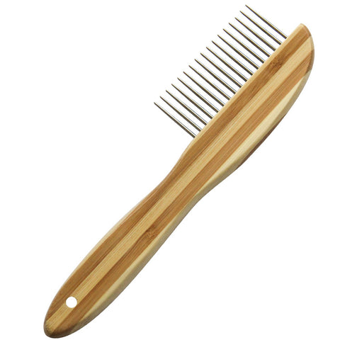 Stainless Steel Long-tooth Bamboo Pet Comb Dog Grooming Brush