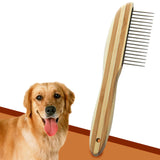 Stainless Steel Long-tooth Bamboo Pet Comb Dog Grooming Comb