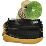 Wooden Fine Tooth Horn Hair Comb Without Handle