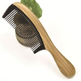 Wooden No-static Fine Tooth Horn Hair Comb